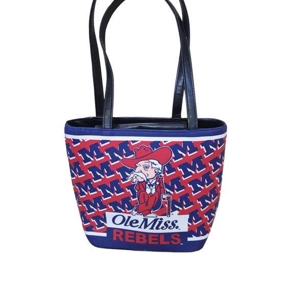 Vintage University Of Mississippi Ole Miss Rebels Colonel Reb Tote Handbag Purse - Picture 2 of 9